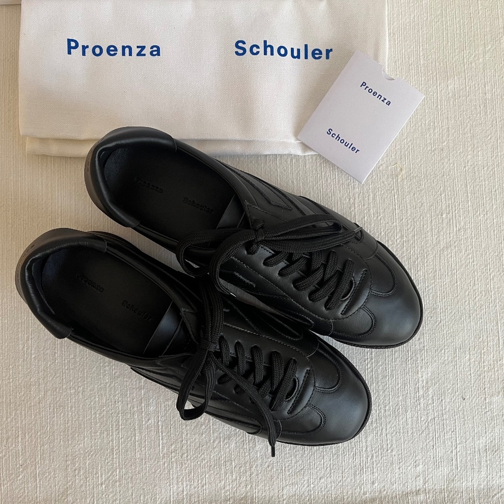 Proenza Schouler Track Sneakers; black leather